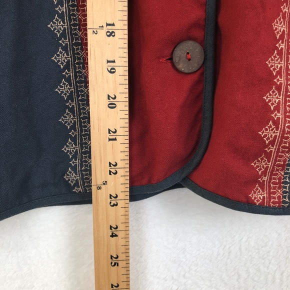 VTG The Territory Ahead Embroidered Jacket Women's Sz M Blue Red Cotton Button - Picture 7 of 10